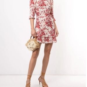 Reformation Red and White Floral Mini Dress